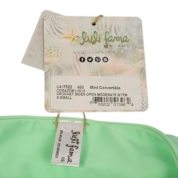 Luli Fama Bikini Bottom Corazon Loco Crochet Sides Open Moderate - Picture 6 of 16